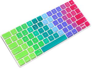 غطاء واقي لوحة مفاتيح سيليكون رفيع للغاية ProElife لهاتف Apple iMac Magic Keyboard & Magic Keyboard 2 تخطيط أمريكي (MLA22L / A-A1644 ، إصدار 2015 2016) (بدون لوحة مفاتيح رقمية) (قوس قزح)