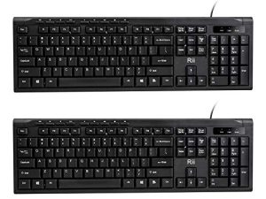 Rii (2-Pack) RK907 لوحة مفاتيح كمبيوتر سلكية ، لوحة مفاتيح سلكية USB رفيعة للغاية - لوحة مفاتيح سوداء أساسية مع لوحة مفاتيح رقمية للكمبيوتر الشخصي ، الكمبيوتر المحمول ، Windows 10/8/7 / Vista / XP