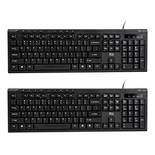 Rii (2-Pack) RK907 لوحة مفاتيح كمبيوتر سلكية ، لوحة مفاتيح سلكية USB رفيعة للغاية - لوحة مفاتيح سوداء أساسية مع لوحة مفاتيح رقمية للكمبيوتر الشخصي ، الكمبيوتر المحمول ، Windows 10/8/7 / Vista / XP Rii (2-Pack) RK907 لوحة مفاتيح كمبيوتر سلكية ، لوحة مفاتيح سلكية USB رفيعة للغاية - لوحة مفاتيح سوداء أساسية مع لوحة مفاتيح رقمية للكمبيوتر الشخصي ، الكمبيوتر المحمول ، Windows 10/8/7 / Vista / XP