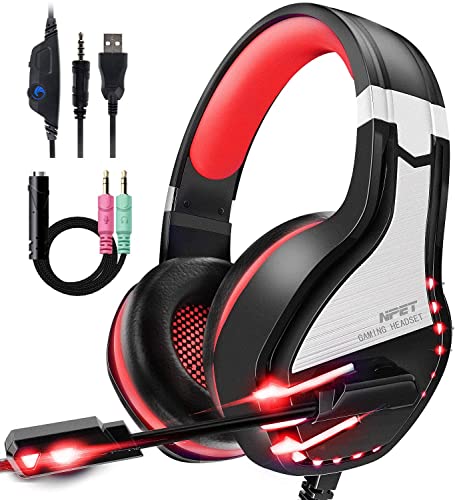 سماعة رأس ستيريو للألعاب NPET HS10 لجهاز PS4 PC Xbox One PS5 ، سماعات رأس عازلة للضوضاء فوق الأذن مع ميكروفون ، ضوء LED ، صوت محيطي ، غطاء للأذنين بذاكرة ناعمة لأجهزة الكمبيوتر المحمول Mac Nintendo NES Games أحمر سماعة رأس ستيريو للألعاب NPET HS10 لجهاز PS4 PC Xbox One PS5 ، سماعات رأس عازلة للضوضاء فوق الأذن مع ميكروفون ، ضوء LED ، صوت محيطي ، غطاء للأذنين بذاكرة ناعمة لأجهزة الكمبيوتر المحمول Mac Nintendo NES Games أحمر