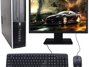 حزمة HP Elite Desktop PC Package ، معالج Intel Core 2 Duo ، وذاكرة وصول عشوائي (RAM) سعة 8 جيجابايت ، ومحرك أقراص ثابتة سعة 500 جيجابايت ، و DVD ، و Wi-Fi ، و Windows 10 ، وشاشة LCD مقاس 19 بوصة (مجددة)