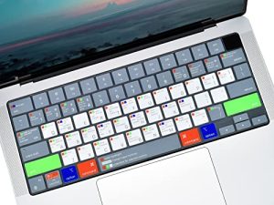 غطاء لوحة المفاتيح لـ 2022 2021 Apple MacBook Pro 14 بوصة A2442 / MacBook Pro 16 بوصة A2485 مع M1 Pro / Max Chip ، 2022 MacBook Air 13.6 بوصة M2 Chip A2681 غلاف لوحة المفاتيح مع مفاتيح تشغيل اختصار MAC OS - أخضر