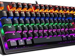 لوحة مفاتيح الألعاب الميكانيكية Anivia RGB ، MK1 87 Keys صغيرة مدمجة بألوان قوس قزح وإضاءة خلفية متعددة الألوان ، تصميم مريح لوحة مفاتيح ألعاب جديدة للكمبيوتر الشخصي والكمبيوتر المحمول وأجهزة Mac و Windows