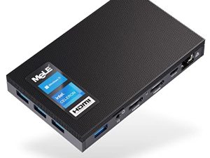 MeLE Quieter2D جهاز كمبيوتر صغير بدون مروحة يعمل بنظام Windows 11 Pro 4 جيجابايت و 128 جيجابايت سيليرون N4000 HDMI شاشة عرض مزدوجة 4K كمبيوتر سطح مكتب محمول كمبيوتر صغير 2.4G / 5.0G ثنائي النطاق واي فاي BT4.2 USB3.0 تخزين قابل للاستهلاك 4 تيرابايت