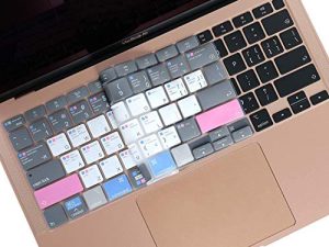 غطاء لوحة مفاتيح اختصار Mac OS من السيليكون لجهاز MacBook Air 13 A2337 M1 & A2179 2020 2021 ، MacBook Air 13 مع واقي الجلد بلوحة مفاتيح Touch ID ، تخطيط أمريكي