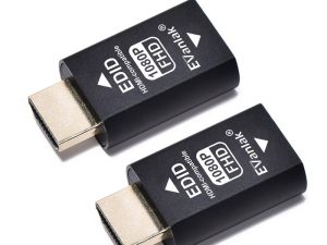 EVanlak 3rd Generrtion Hdmi Edid Emulator Passthrough Eliminated Emulator Adapter Work with Mac Thunderbolt to HDMI Switch / Extender / AV Receiver / Video Splitters -1920X1080 @ 59hz-2pack