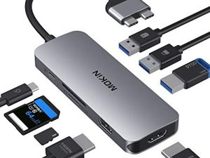 محطة إرساء لأجهزة MacBook Pro Air ، محطة إرساء USB C مزدوجة الشاشة ، محور محول HDMI مزدوج لجهاز Mac MacBook Pro مع 2 HDMI (4K @ 60Hz) ، 3USB3.0 ، قارئ بطاقات SD TF ومنفذ USB C 100W PD