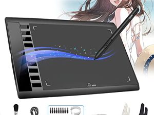جهاز لوحي للرسومات من UGEE M708 لوح رسم رقمي مقاس 10 × 6 بوصة جهاز لوحي رقمي بمنطقة العمل الكبيرة مع 8192 مستوى حساس للضغط وقلم خالي من البطارية 8 مفاتيح مختصرة متوافقة مع نظام التشغيل Windows / Mac OS