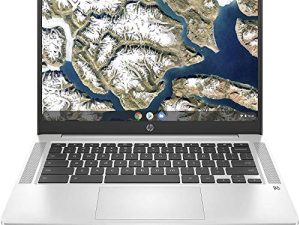 2020 HP Chromebook 14-Inch FHD Laptop، Intel Celeron N4000، 4GB RAM، 64GB EMMC، WiFi، Webcam، Bluetooth، USB-C، B&O Audio، Chrome OS with Mouse and Sleeve، Silver