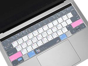 غطاء لوحة مفاتيح الاختصارات لجهاز MacBook Pro 13 مع Touch Bar و 15 بوصة (طراز A2159 / A1989 / A1990 / A1706 / A1707) ، تم إصداره في 2019 2018 2017 2016 ، مع واقي جلد Mac OS X Shortcut Keyboard - رمادي