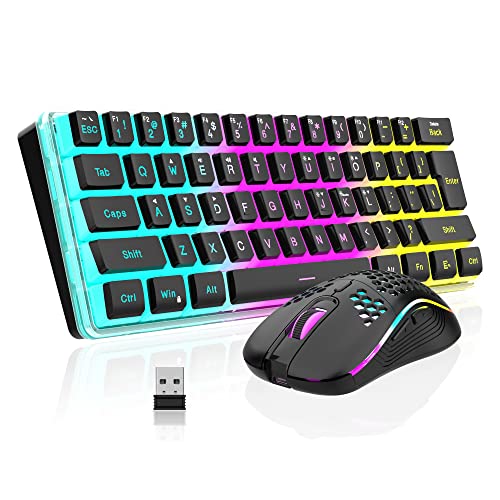 RedThunder 60٪ لوحة مفاتيح ألعاب لاسلكية وماوس كومبو ، لوحة مفاتيح ميكانيكية بإضاءة خلفية RGB قابلة لإعادة الشحن مع أغطية مفاتيح + ماوس ضوئي خفيف الوزن 3200 نقطة في البوصة (أسود) RedThunder 60٪ لوحة مفاتيح ألعاب لاسلكية وماوس كومبو ، لوحة مفاتيح ميكانيكية بإضاءة خلفية RGB قابلة لإعادة الشحن مع أغطية مفاتيح + ماوس ضوئي خفيف الوزن 3200 نقطة في البوصة (أسود)