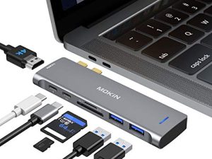 محول USB C لجهاز MacBook Pro 2020 ، محول USB MacBook Pro HDMI MacBook Pro Dongle مع 4KHDMI ، 2 USB 3.0 ، TF / SD ، USB-C 100 وات و Thunderbolt 3