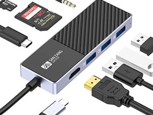 محول محور USB C مطور ، محطة إرساء USB C لجهاز Mac [ثابت فائق الوضوح] ، محول 8 في 1 USB C إلى HDMI متوافق مع أجهزة الكمبيوتر المحمولة USB-C والأجهزة من النوع C (قارئ بطاقات 4K HDMI USB3.0 SD / TF 100 وات PD)